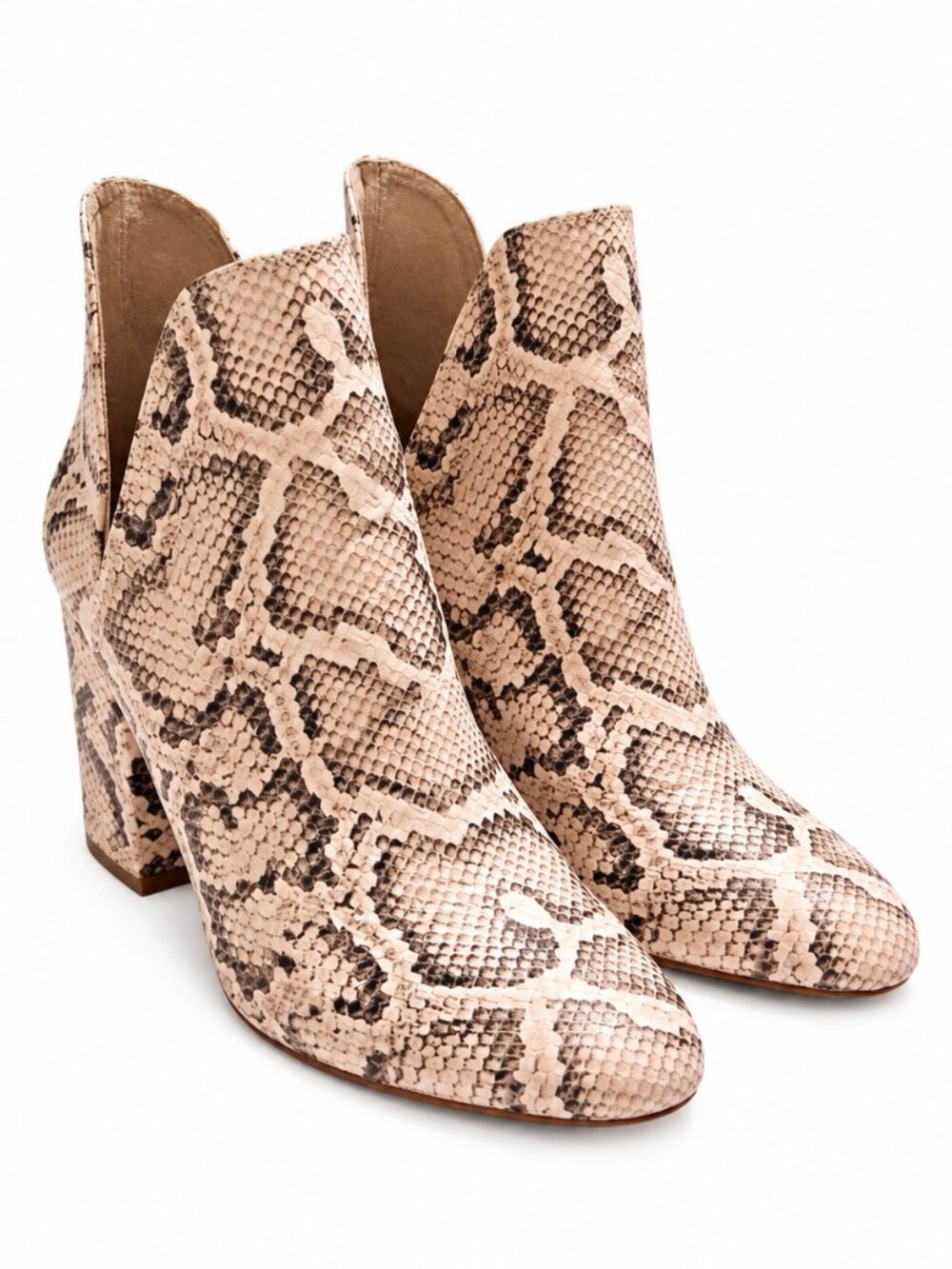 Steve Madden Kaylah Snake Print Ankle Boots Women’s Size 6M Block Heel